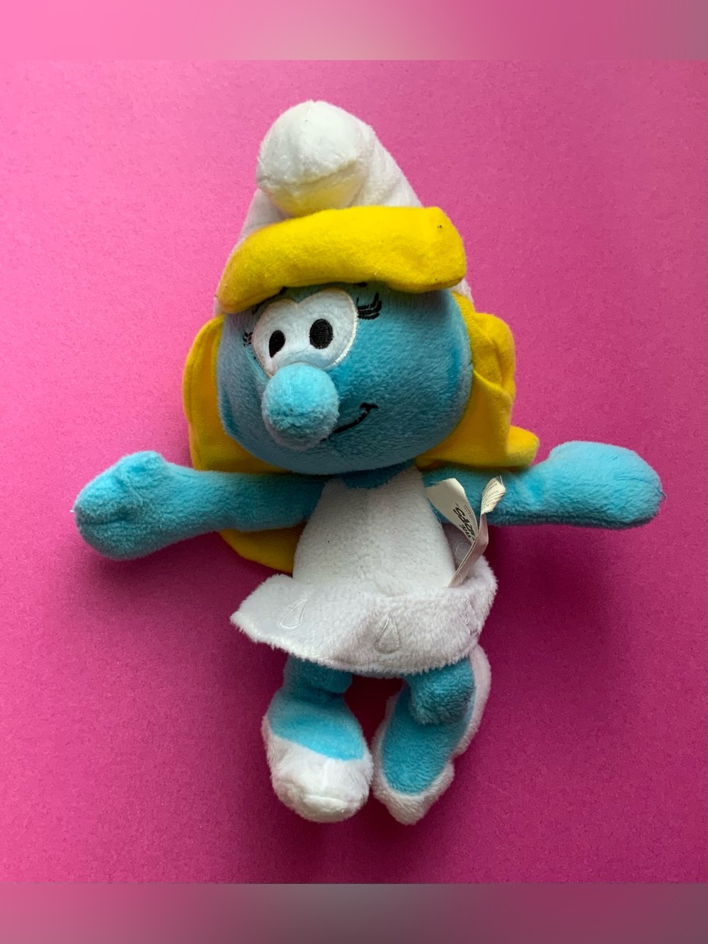 Vintage 80s Blue Smurfette Plush Toy